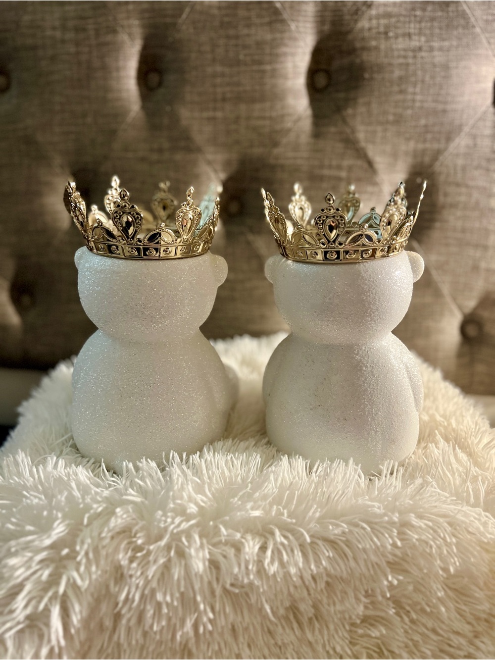 Bath & Body Works Royal Bear Pair with Gold Crowns - Picture 2 of 6